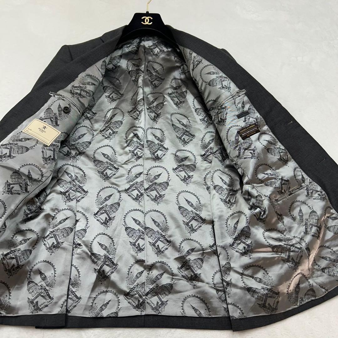 R81 美品 M ハケットロンドン グレー スーツJKT メンズ