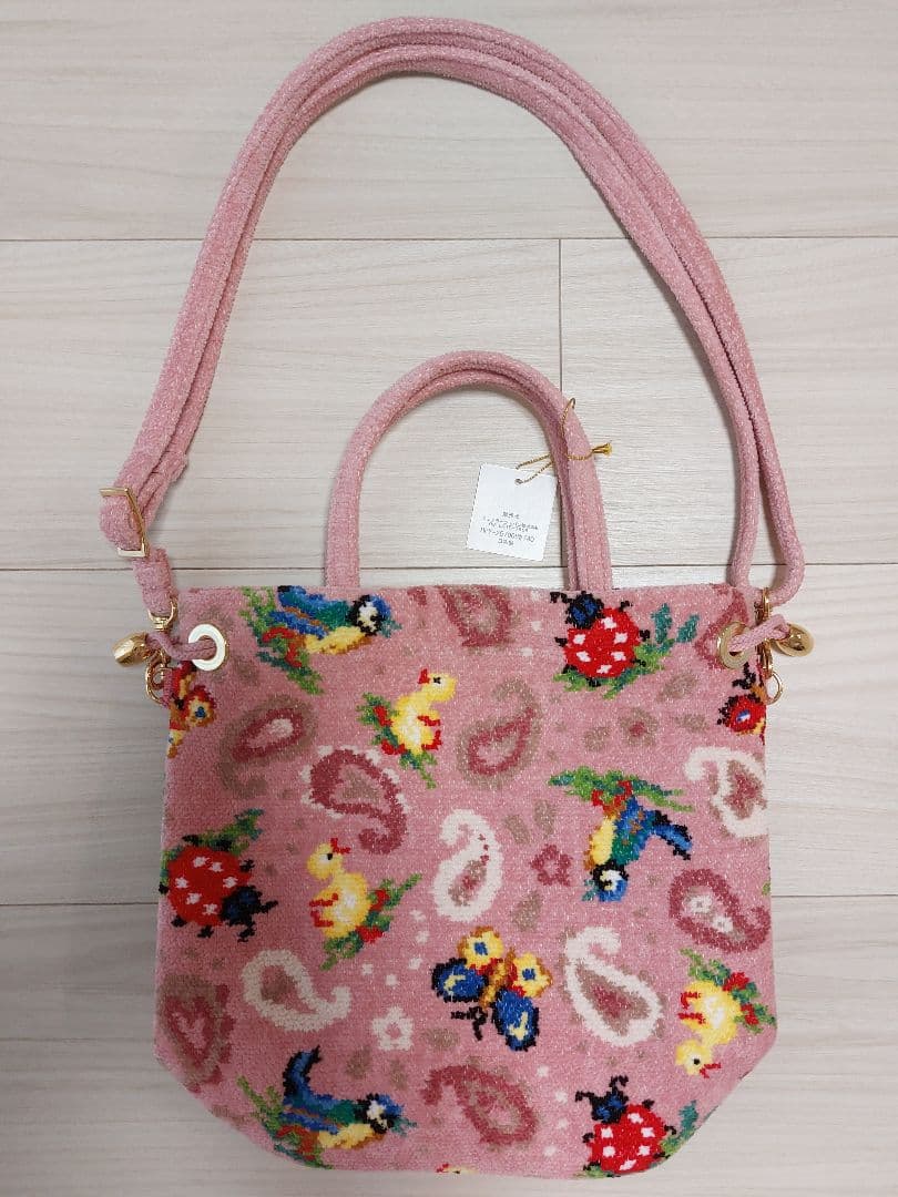 フェイラー ハイジペイズリー 巾着ショルダーバッグ ピンク