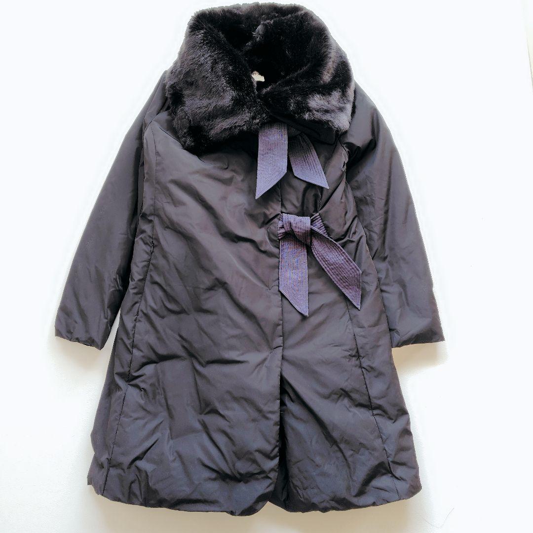 希少 アルマーニ 極暖 ホワイトダックダウンコート ライナー ファー リボン