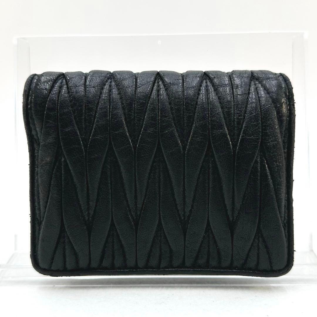 miu miu ミュウミュウ マテラッセ ギャザー 二つ折り財布 ブラック 袋付