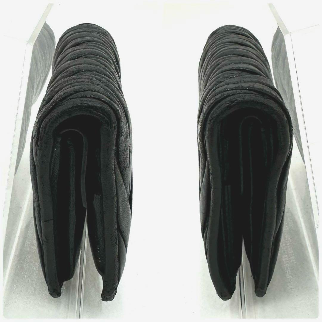 miu miu ミュウミュウ マテラッセ ギャザー 二つ折り財布 ブラック 袋付