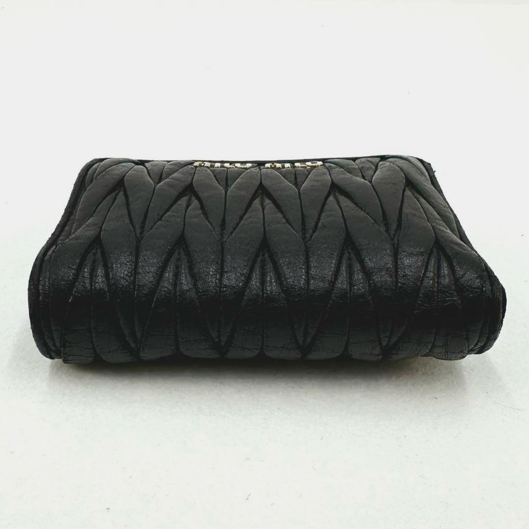 miu miu ミュウミュウ マテラッセ ギャザー 二つ折り財布 ブラック 袋付