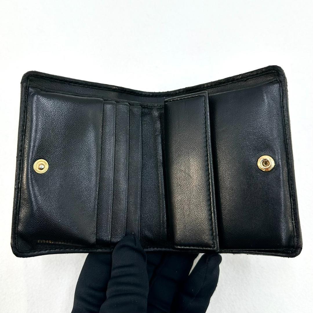 miu miu ミュウミュウ マテラッセ ギャザー 二つ折り財布 ブラック 袋付