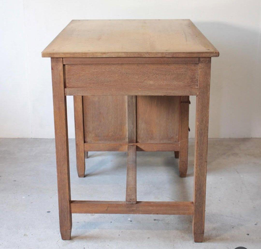 ヴィンテージ片袖机 デスク 木製文机 6引き出し付き