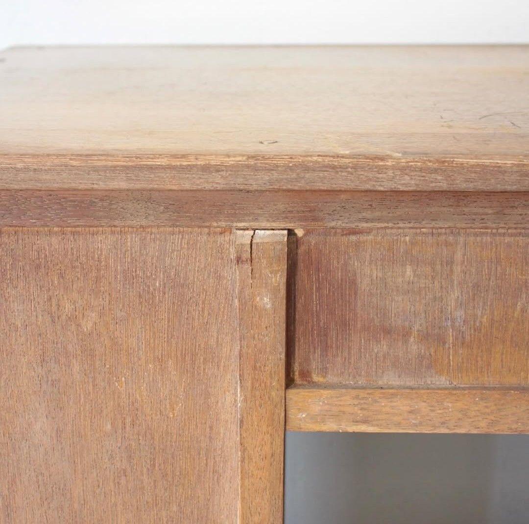 ヴィンテージ片袖机 デスク 木製文机 6引き出し付き