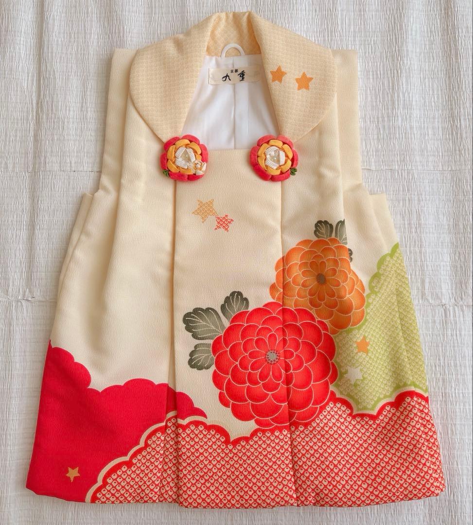 七五三 3歳着物 被布セット 化繊 レトロ調