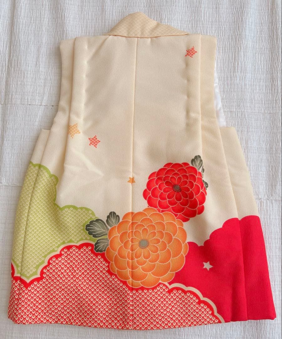 七五三 3歳着物 被布セット 化繊 レトロ調
