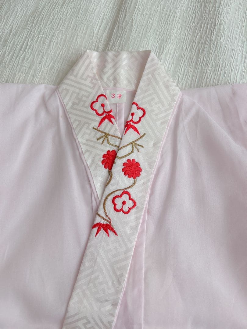 七五三 3歳着物 被布セット 化繊 レトロ調