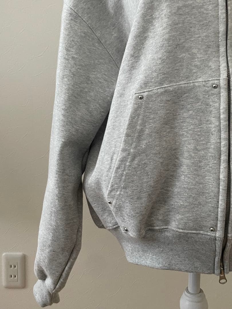 9090girl グリッターファー ジップパーカー 90ロゴ 正規品