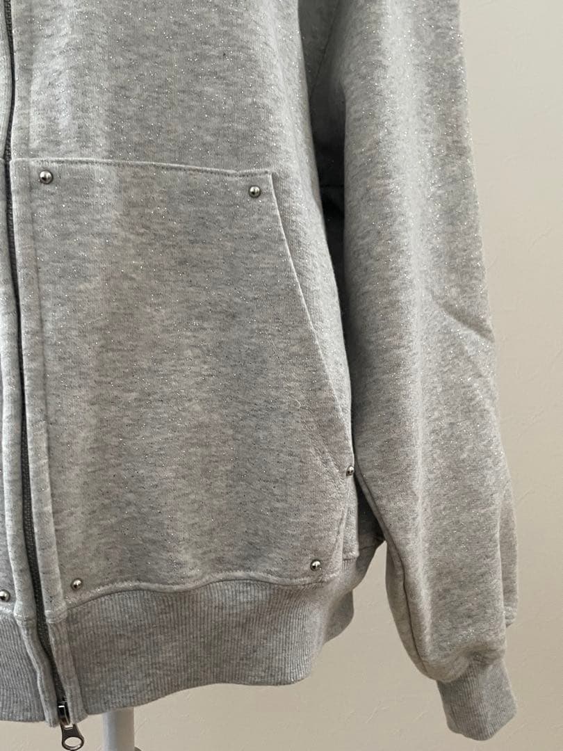 9090girl グリッターファー ジップパーカー 90ロゴ 正規品