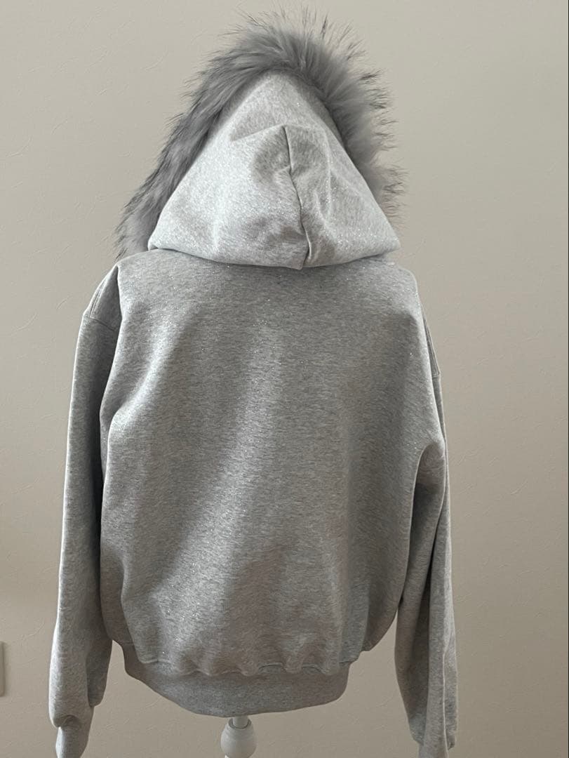9090girl グリッターファー ジップパーカー 90ロゴ 正規品