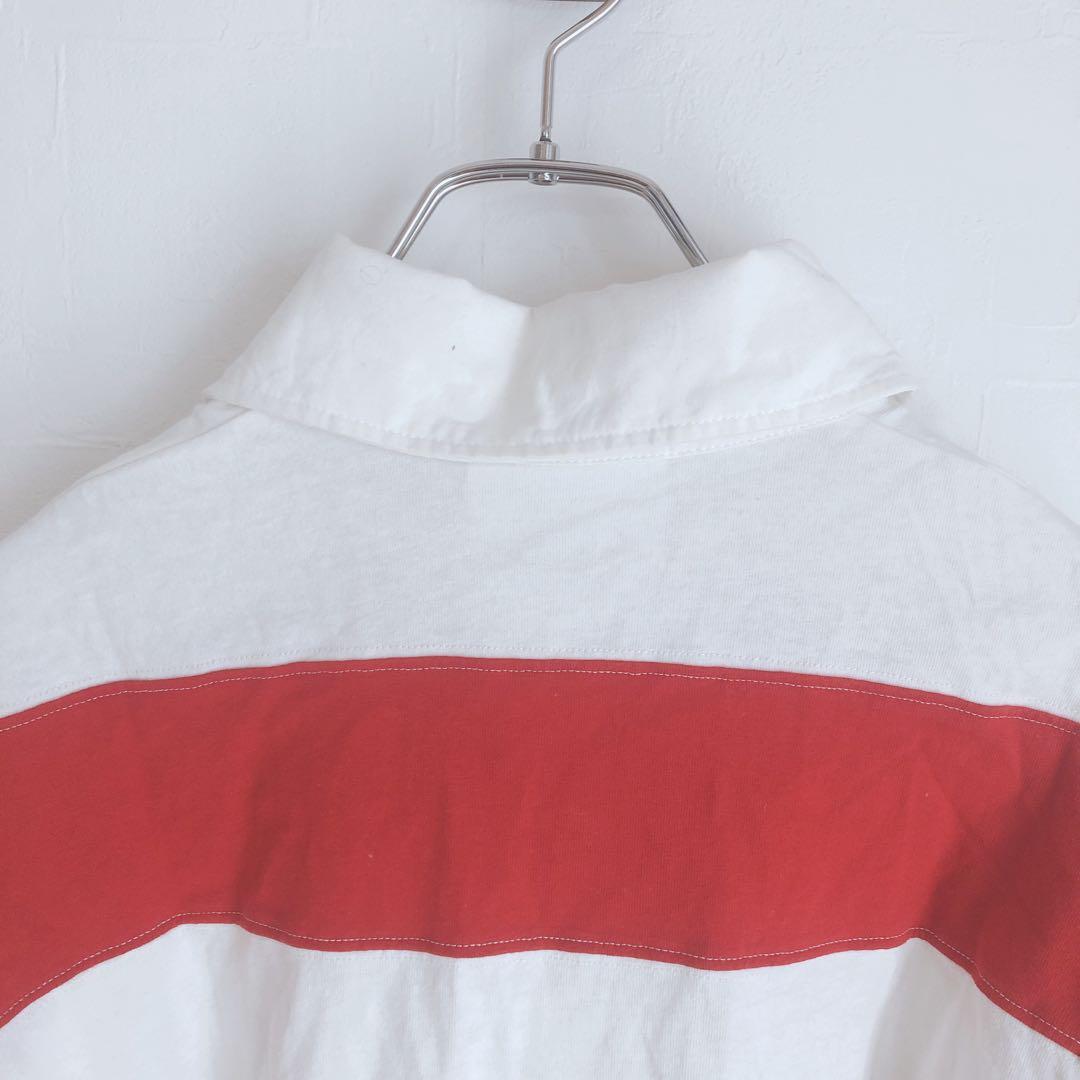 アミアレクサンドルマテュッシ　長袖トップス　長袖ポロシャツ　ボーダー　レッド　L