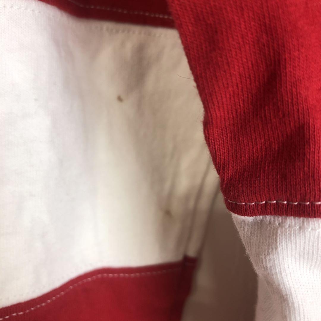 アミアレクサンドルマテュッシ　長袖トップス　長袖ポロシャツ　ボーダー　レッド　L