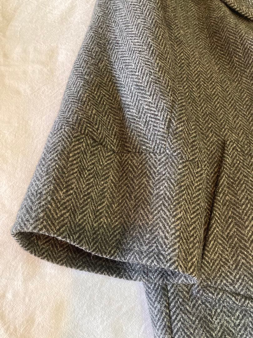 ヘリンボーン柄のマキシ丈チェスターオーバーサイズコート 5.5万