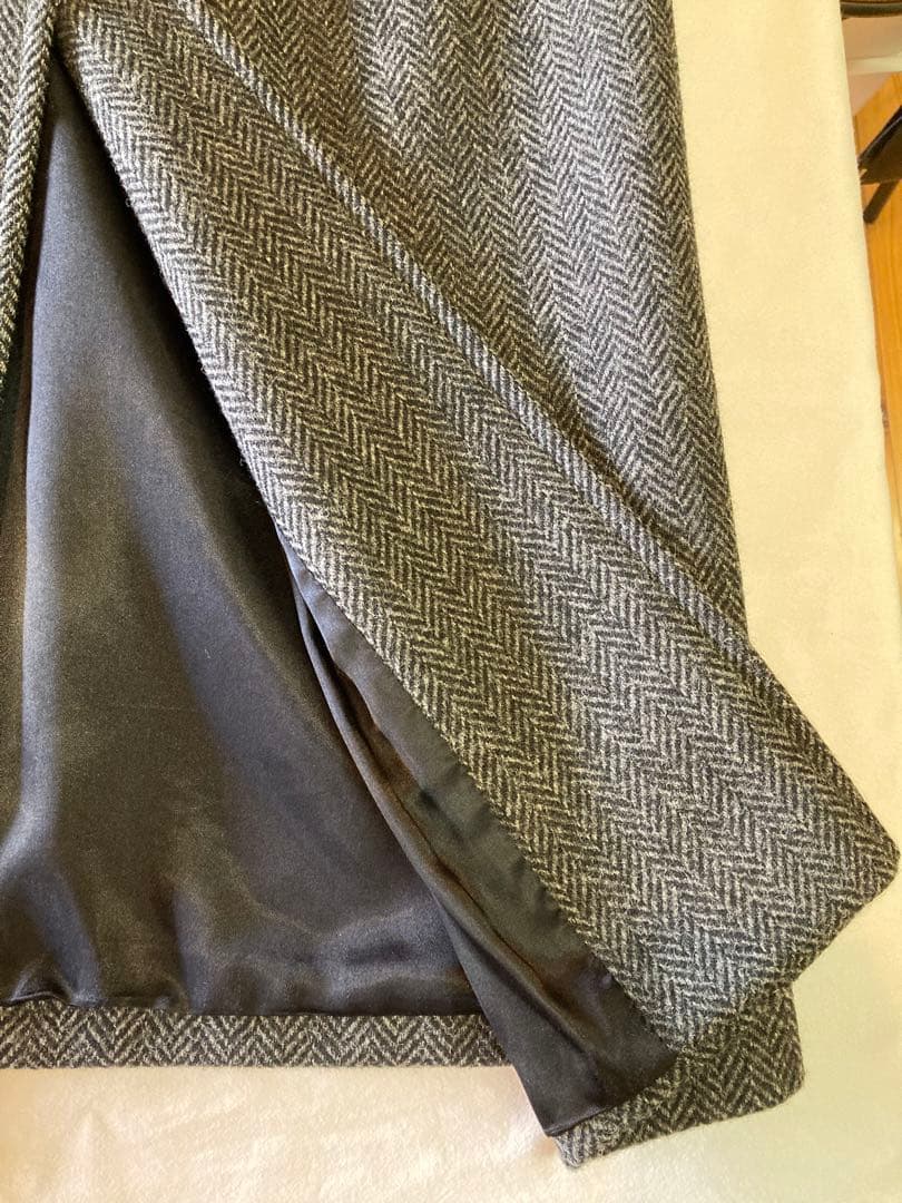 ヘリンボーン柄のマキシ丈チェスターオーバーサイズコート 5.5万