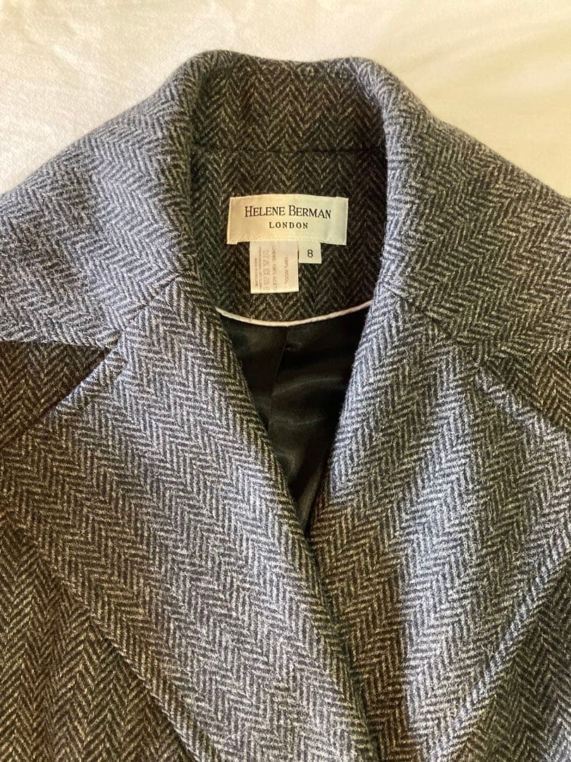 ヘリンボーン柄のマキシ丈チェスターオーバーサイズコート 5.5万