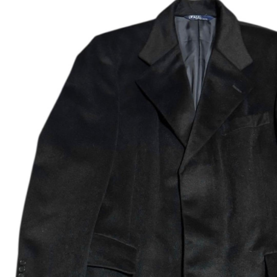 美品 ポロバイラルフローレン 90s 比翼 ウール チェスターコート ブラック