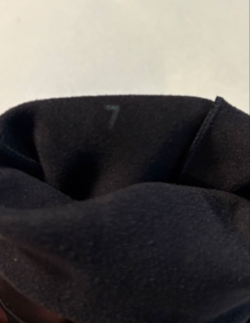 エルメス ラムレザー 手袋 ゴールド金具 ブラック サイズ7