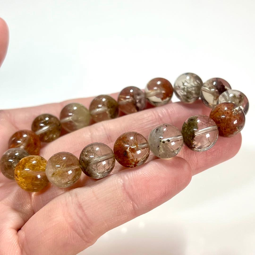 激レア　ガーデンクォーツ&ルチルクォーツ共生ブレスレット　4