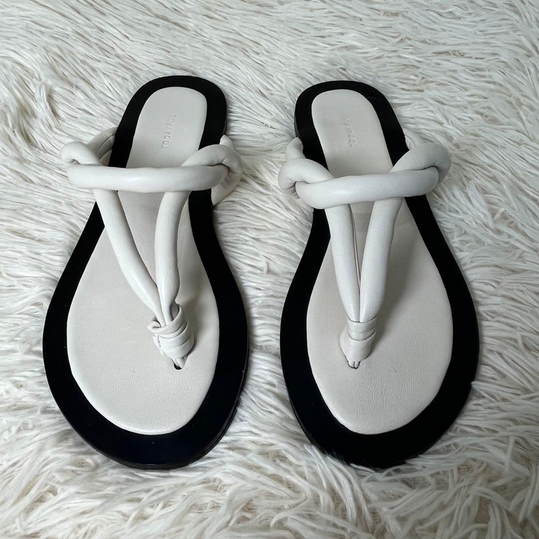 TODAYFUL トングスライドサンダル 38 白 黒