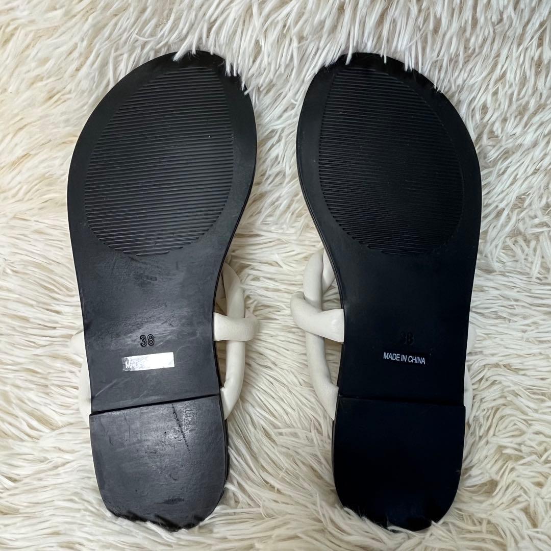 TODAYFUL トングスライドサンダル 38 白 黒