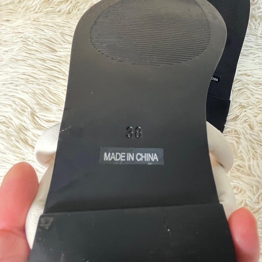 TODAYFUL トングスライドサンダル 38 白 黒