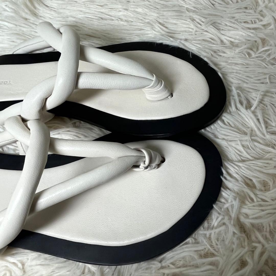 TODAYFUL トングスライドサンダル 38 白 黒