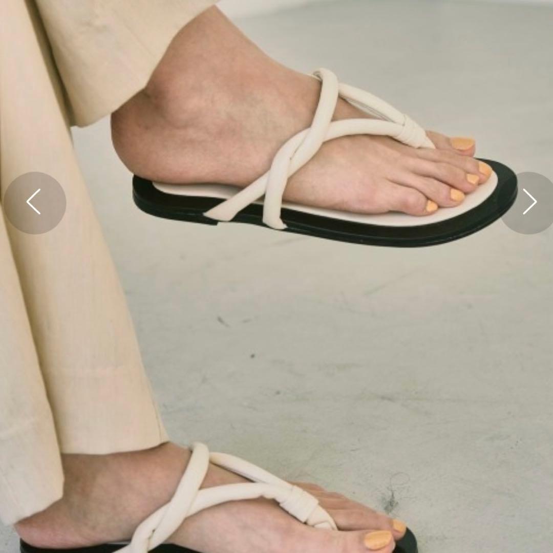 TODAYFUL トングスライドサンダル 38 白 黒