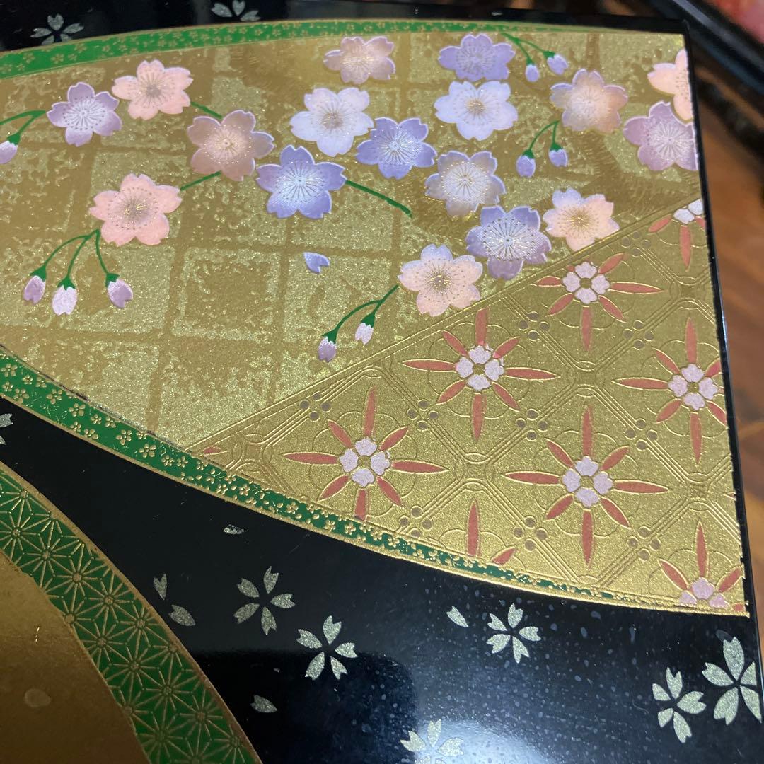 美品 うさぎ三段重箱 金彩 漆塗り＊えり善風呂敷付き
