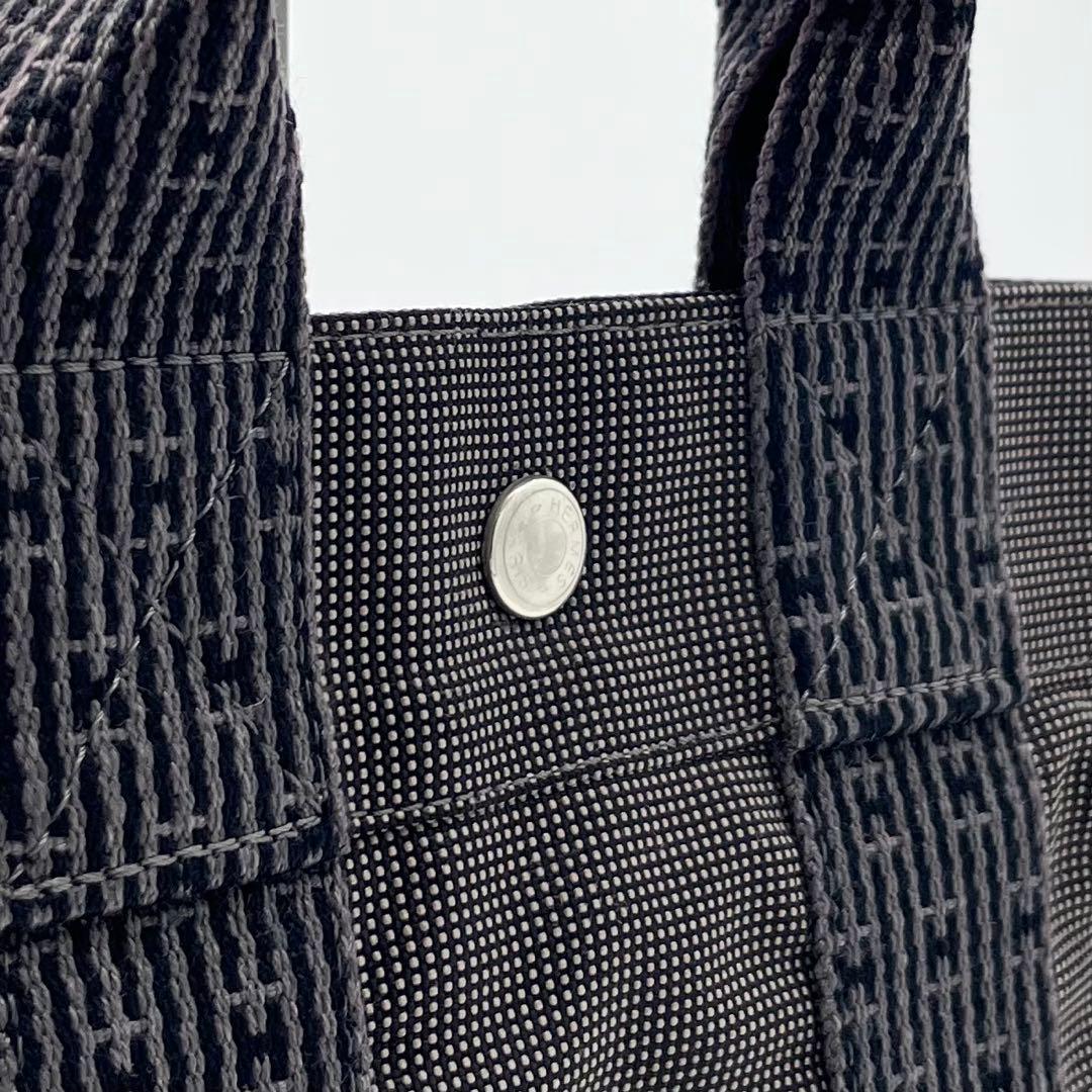 HERMESエルメス エールラインPM トートバッグ グレー カデナ付 通勤B5