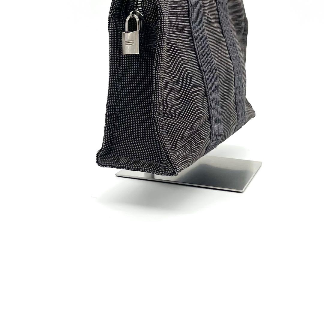 HERMESエルメス エールラインPM トートバッグ グレー カデナ付 通勤B5