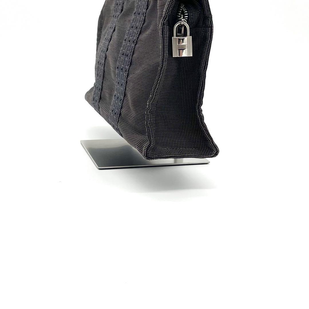 HERMESエルメス エールラインPM トートバッグ グレー カデナ付 通勤B5