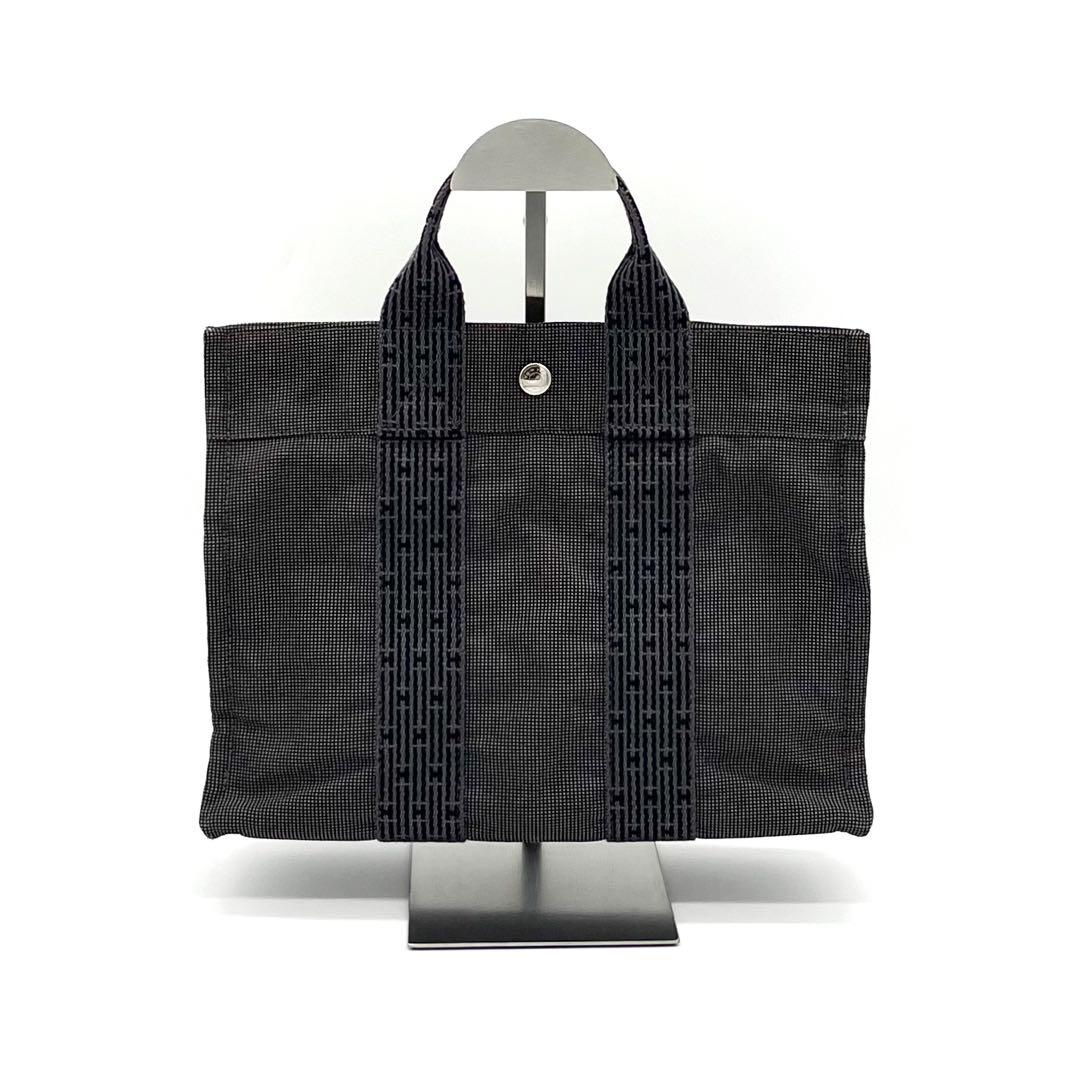 HERMESエルメス エールラインPM トートバッグ グレー カデナ付 通勤B5