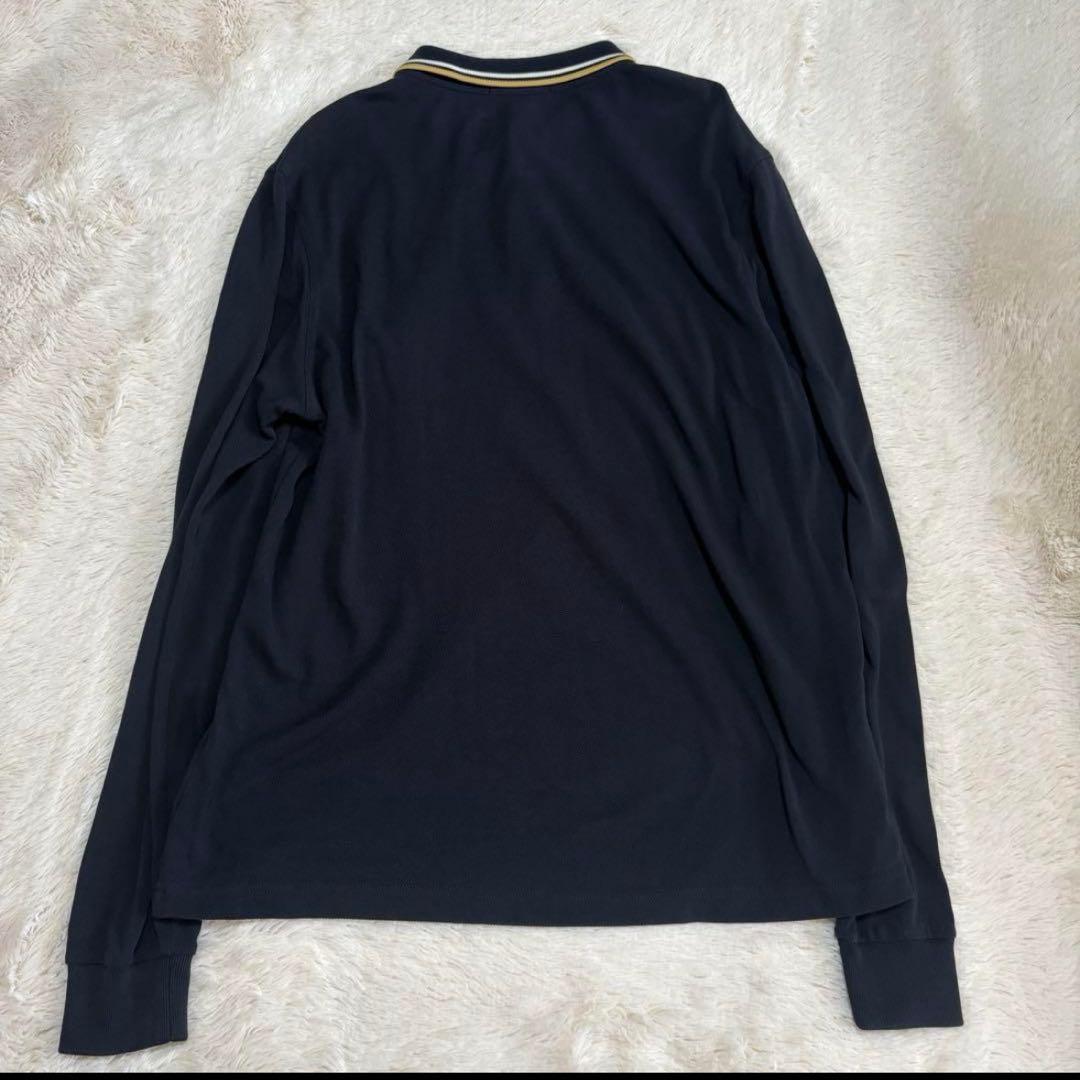 希少　フレッドペリー　メンズ　ポロシャツ　ブラック　ロゴ刺繍　長袖 XLサイズ