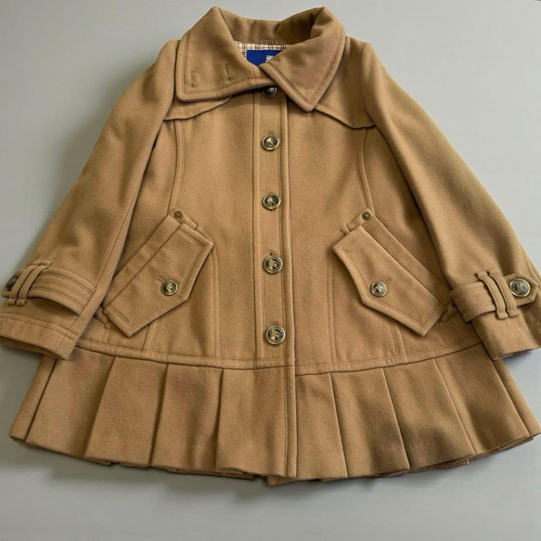 希少美品✨バーバリーブルーレーベル　ウールプリーツコート38 ノバチェック