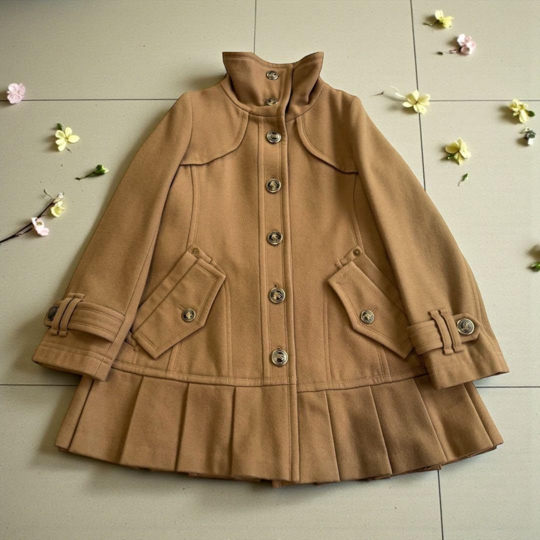 希少美品✨バーバリーブルーレーベル　ウールプリーツコート38 ノバチェック