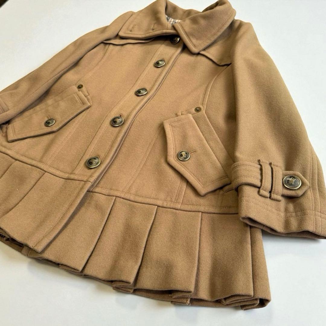 希少美品✨バーバリーブルーレーベル　ウールプリーツコート38 ノバチェック