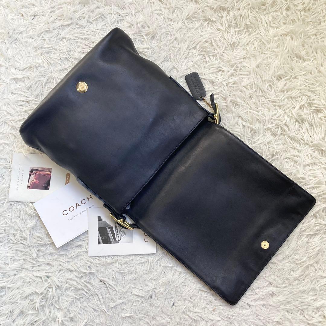 極美品 vintage coach old archive メッセンジャー 黒