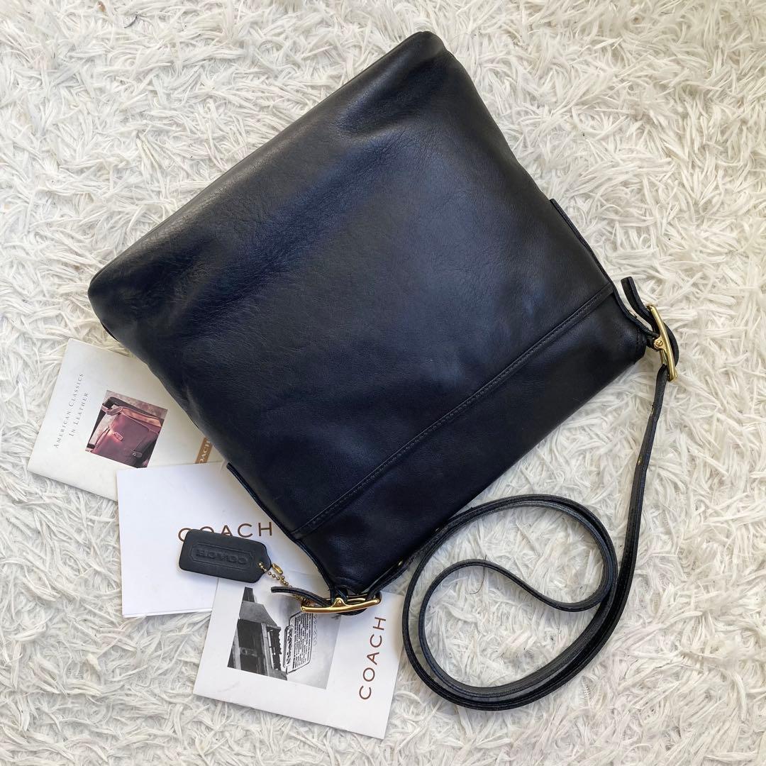 極美品 vintage coach old archive メッセンジャー 黒