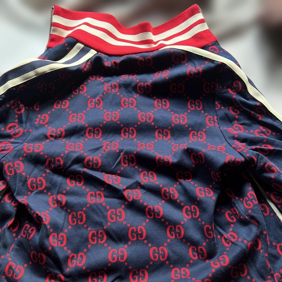 GUCCI ネイビー レッド ストライプ ジャージ