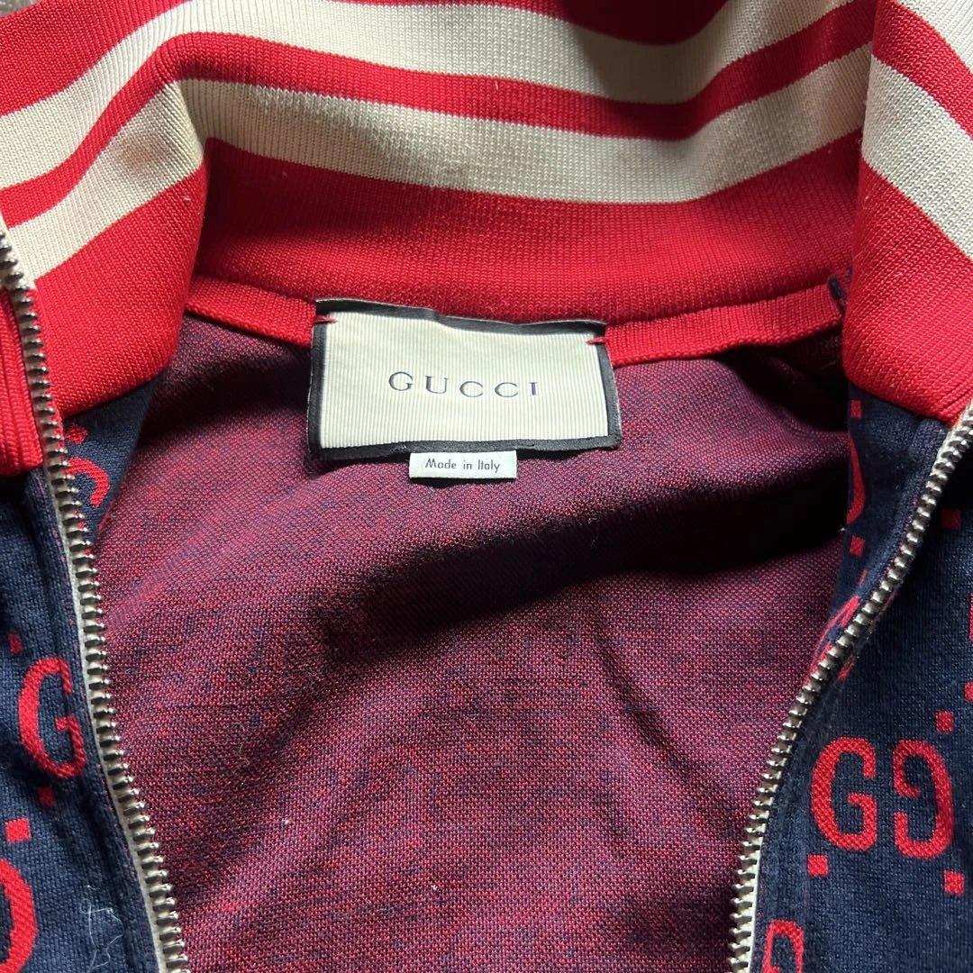 GUCCI ネイビー レッド ストライプ ジャージ