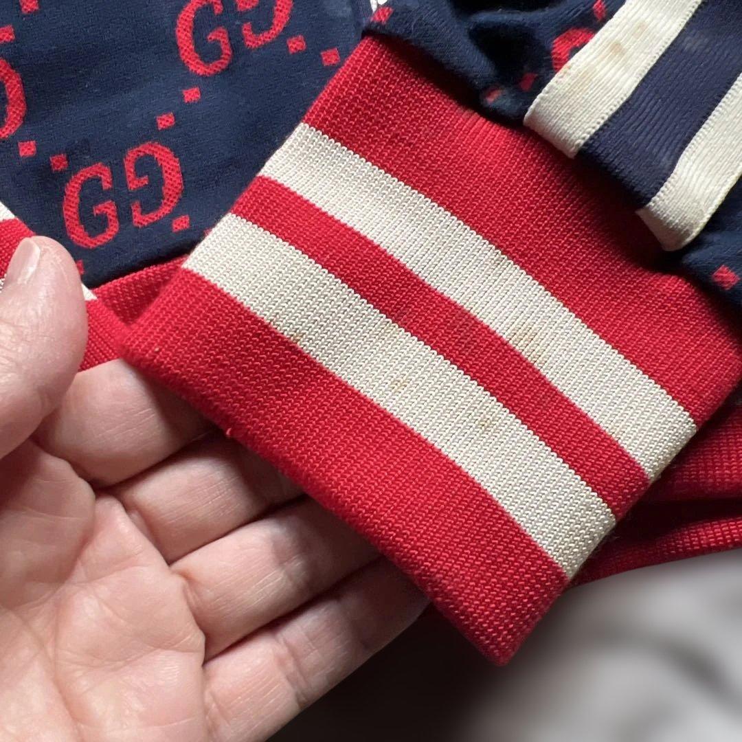 GUCCI ネイビー レッド ストライプ ジャージ