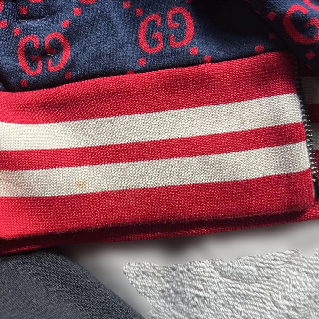 GUCCI ネイビー レッド ストライプ ジャージ