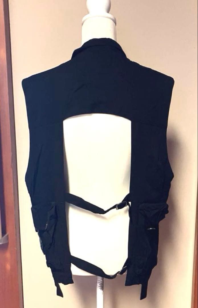 Yohji Yamamoto pour homme デザインベストJK 黒