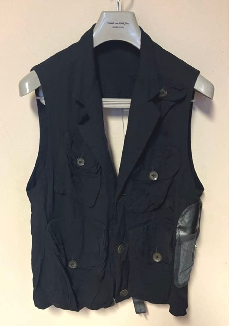 Yohji Yamamoto pour homme デザインベストJK 黒