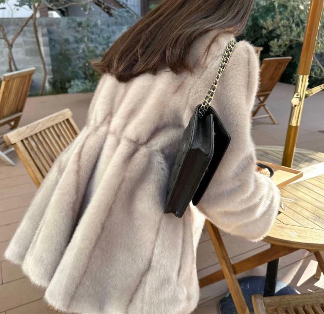 a*o様 ANCHEアンシェ back flare ecofur coat モカ
