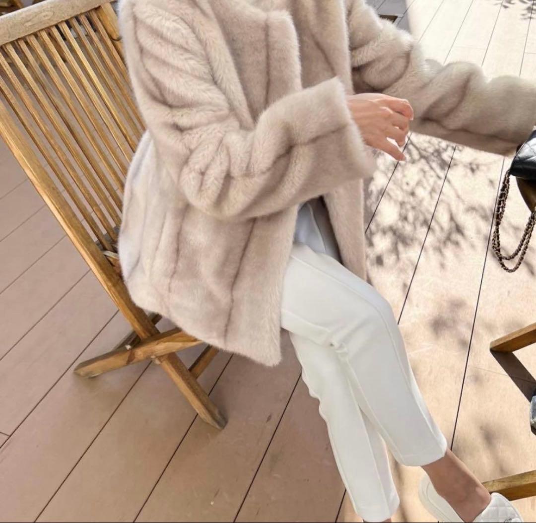 a*o様 ANCHEアンシェ back flare ecofur coat モカ