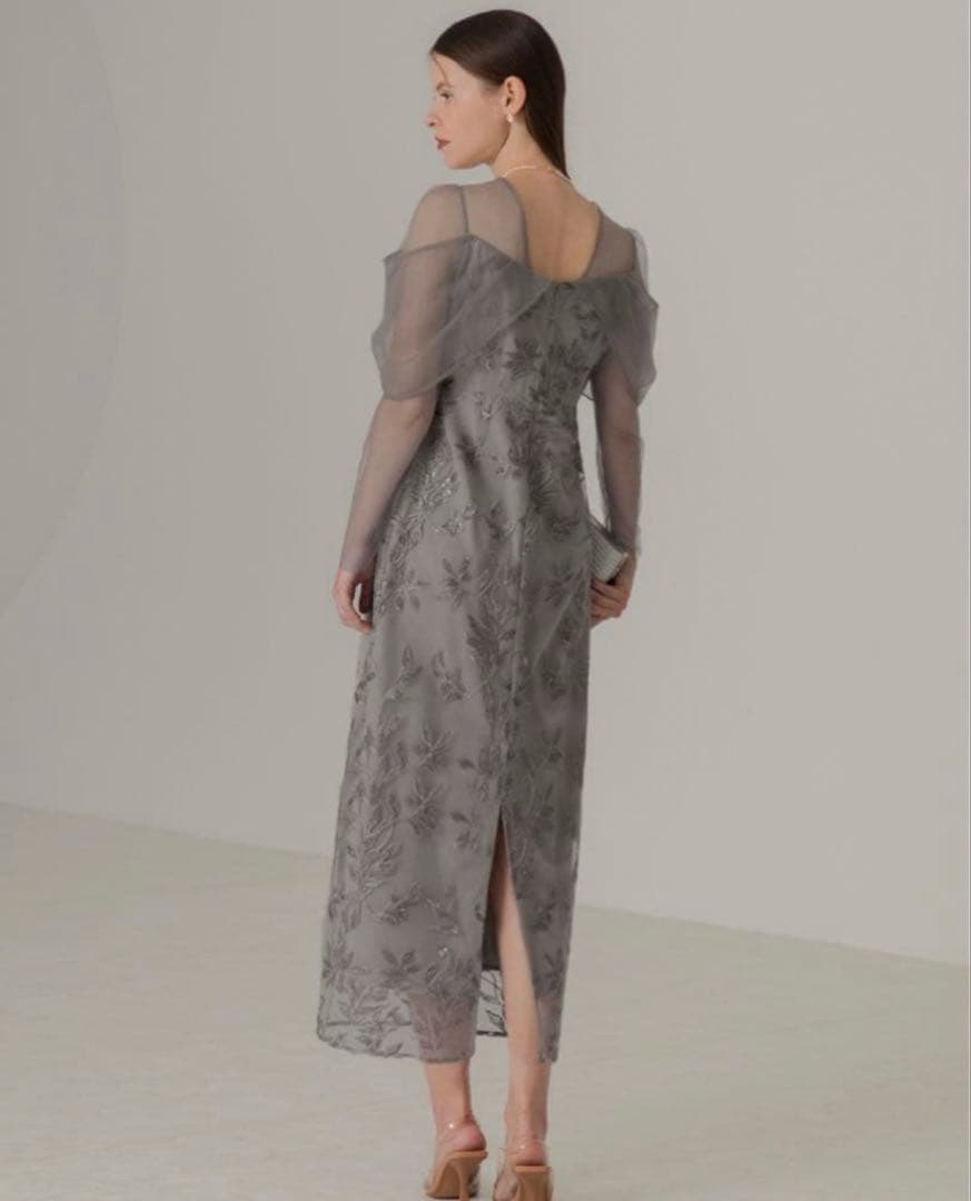 チュールロングスリーブリーフIラインドレス結婚式パーティー二次会デート成人式