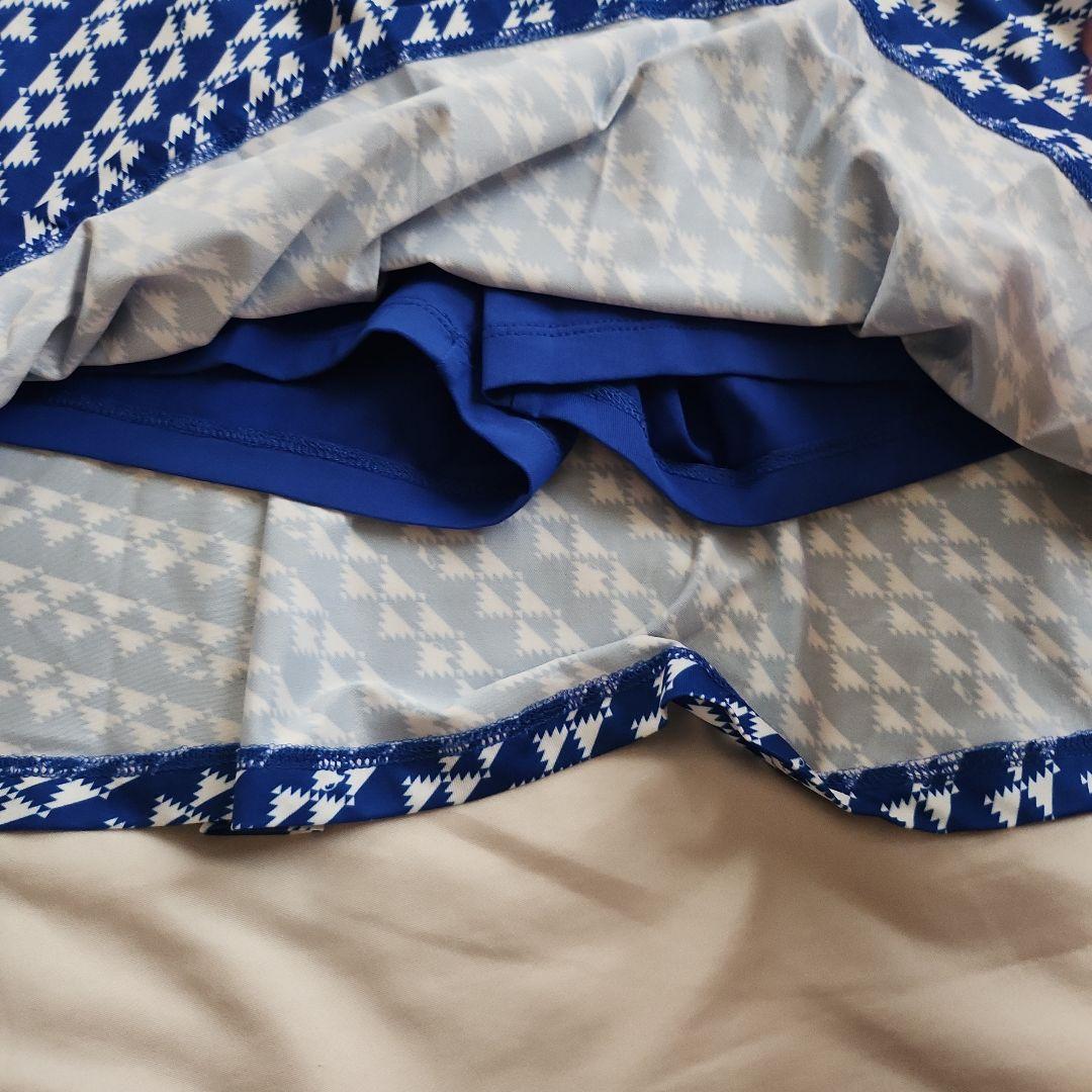 WAAC ゴルフウェア 上下セット青と白の幾何学模様