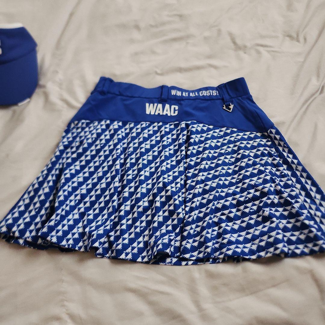 WAAC ゴルフウェア 上下セット青と白の幾何学模様